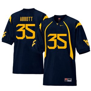 Men's West Virginia Mountaineers NCAA #35 Jake Abbott Navy Authentic Nike Retro Stitched College Football Jersey HN15E67XS